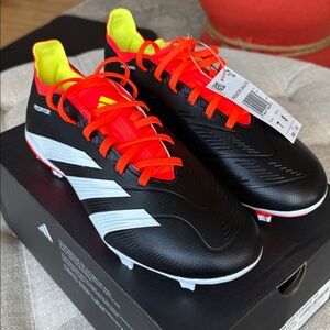 Adidas Predator League FG Cleats Black White Red